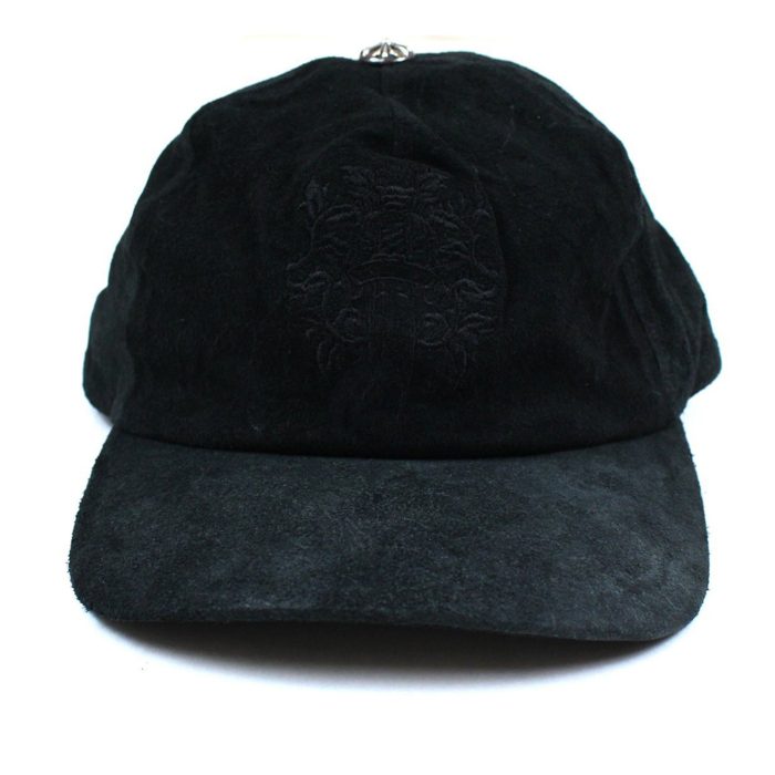 Chrome Hearts 5 Panel Suede Baseball Cap – Black