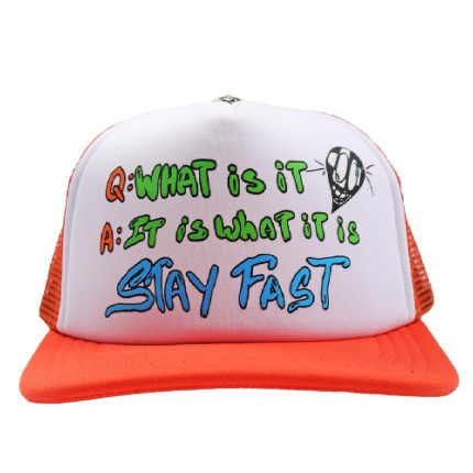 Chrome Hearts Matty Boy Sex Records It Is What It Is Trucker Hat – Orange/White