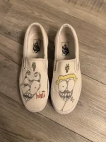 NEW chrome heart matty boy slip on vans