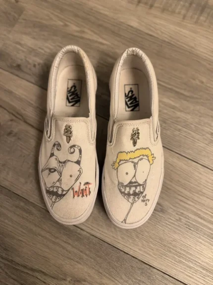 NEW chrome heart matty boy slip on vans
