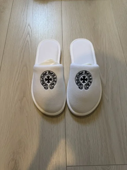 NEW Chrome Hearts White Hotel Slippers