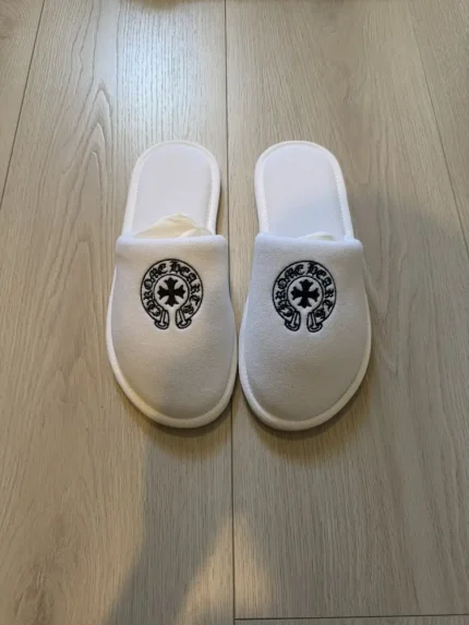 NEW Chrome Hearts White Hotel Slippers