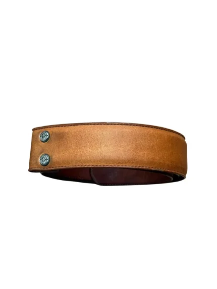 CHROME HEARTS Brown Leather Belt Strap
