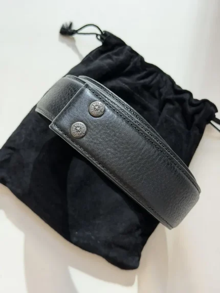 NEW Chrome Hearts Plain Black Leather Belt